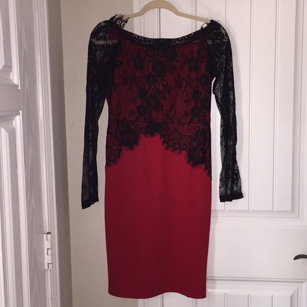 Red and black lace Dress💃🖤❤️